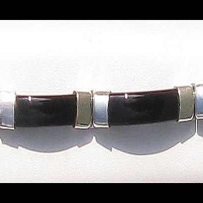 Bijoux indiens - Bracelet Onyx - Bracelet indien en argent