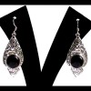 Bijoux Onyx argent - Boucles d'Oreilles indiennes Onyx