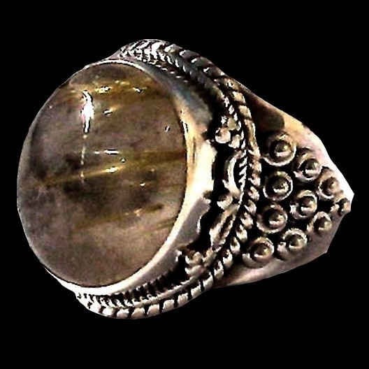 Bague argent Quartz Rutile - Bague indienne - Bijoux indiens