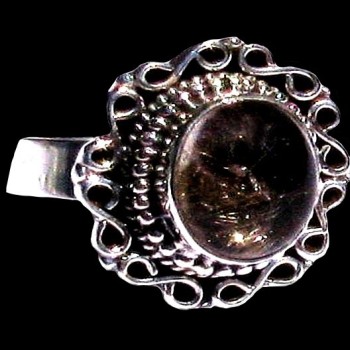 Bague argent Quartz Rutile - Bague indienne - Bijoux indiens