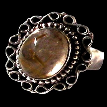 Bague argent Quartz Rutile - Bague indienne - Bijoux indiens