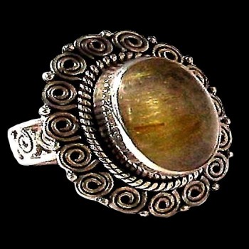 Bague argent Quartz Rutile - Bague indienne - Bijoux indiens