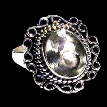 Quartz - Bijoux indiens - Bague indienne en argent