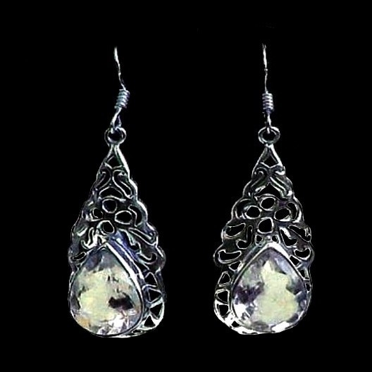 Quartz - Boucles d'Oreilles argent - Bijoux Inde