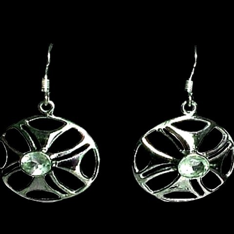 Quartz Vert - Boucles d'Oreilles indiennes - Bijoux Inde