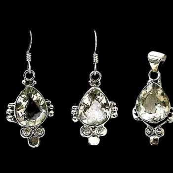 Quartz - Bijoux indiens - Parure indienne en argent