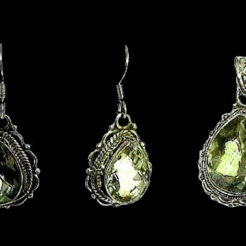 Quartz Aventurine - Bijoux indiens-Parure indienne en argent