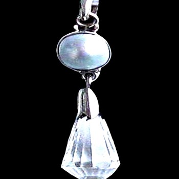 Quartz - Bijoux indiens - Pendentif indien en argent