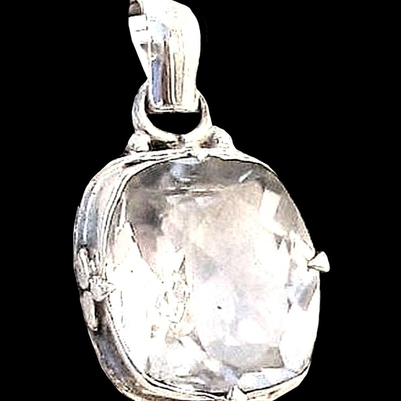 Quartz - Bijoux indiens - Pendentif indien en argent