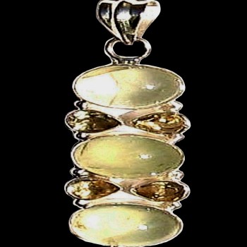 Quartz - Bijoux indiens - Pendentif indien en argent