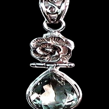 Quartz - Bijoux indiens - Pendentif indien en argent