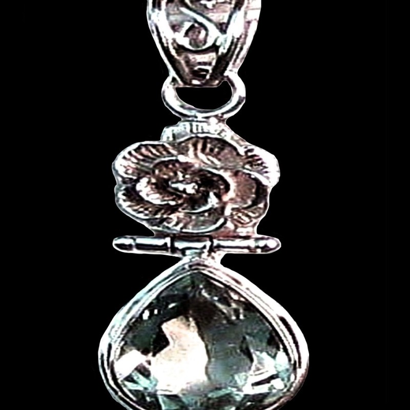 Quartz - Bijoux indiens - Pendentif indien en argent