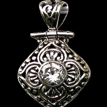 Quartz - Bijoux indiens - Pendentif indien en argent