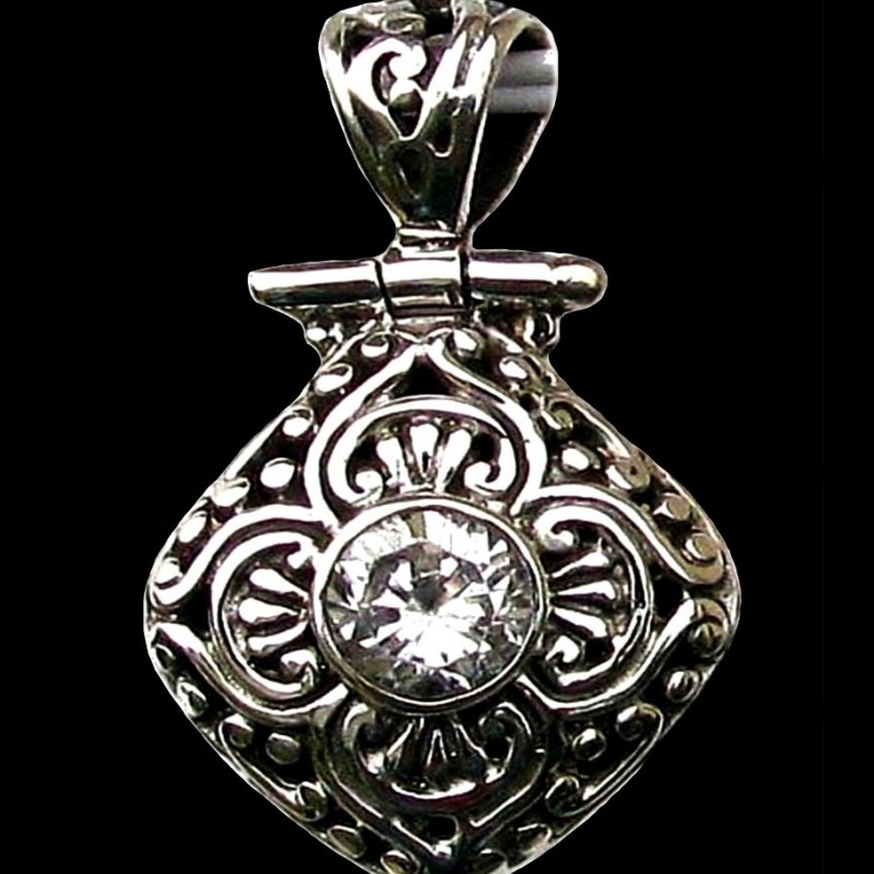 Quartz - Bijoux indiens - Pendentif indien en argent