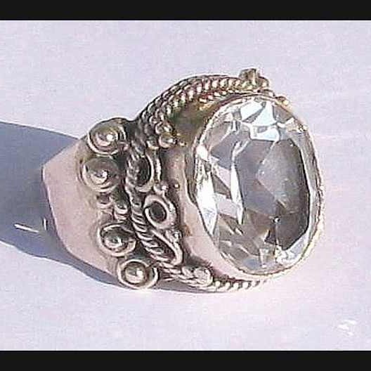 Quartz - Bijoux indiens - Bague indienne en argent