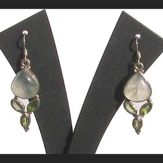 Quartz - Boucles d'Oreilles argent - Bijoux Inde