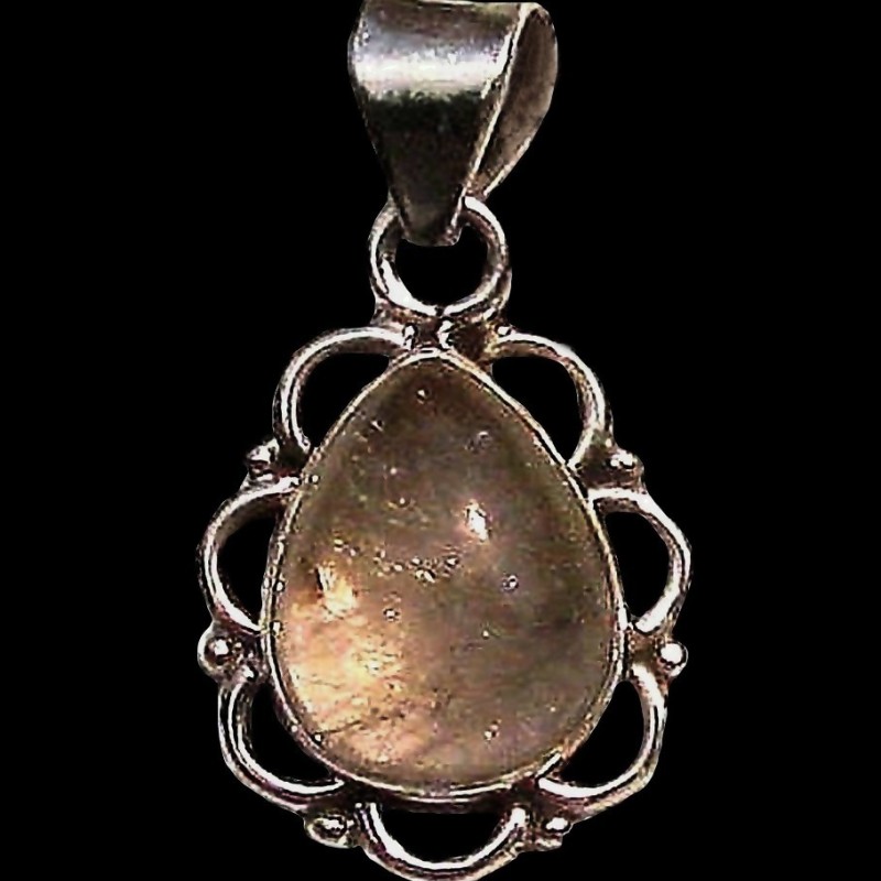 Bijoux de l'inde - Pendentif indien argent Quartz Rutile 