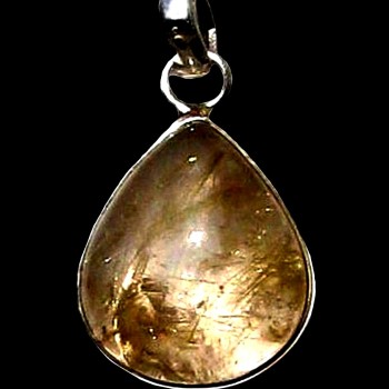 Bijoux conçu en inde, Pendentif argent Quartz Rutile 