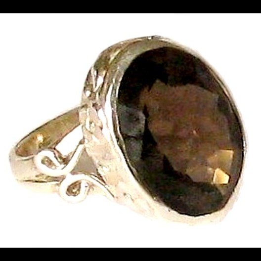 Bijoux Quartz Fumé - Bague indienne - Bijoux indiens