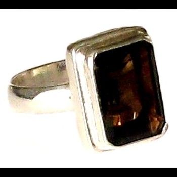 Bijoux Quartz Fumé - Bague indienne - Bijoux indiens