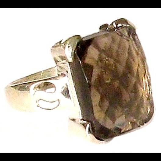 Bijoux Quartz Fumé - Bague indienne - Bijoux indiens