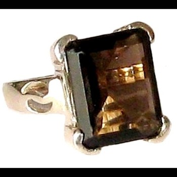 Bijoux Quartz Fumé - Bague indienne - Bijoux indiens