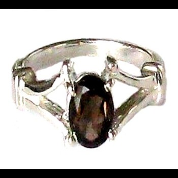 Bijoux Quartz Fumé - Bague indienne - Bijoux indiens