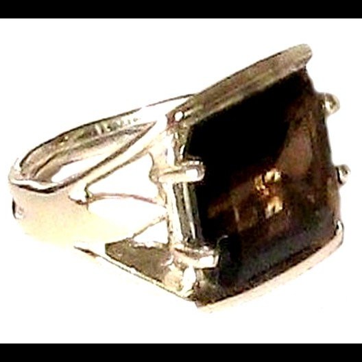 Bijoux Quartz Fumé - Bague indienne - Bijoux indiens