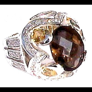 Bijoux indiens - Création Bague Quartz Fumé