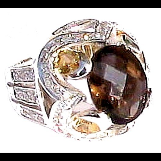 Bijoux indiens - Création Bague Quartz Fumé