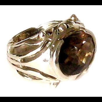 Bijoux Quartz Fumé - Bague indienne - Bijoux indiens