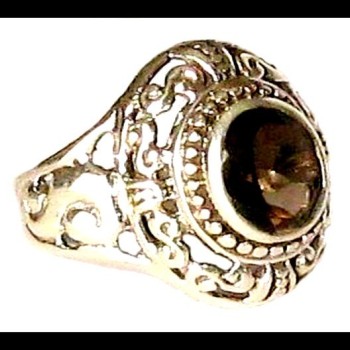 Bijoux Quartz Fumé - Bague indienne - Bijoux indiens