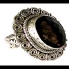 Bijoux Quartz Fumé - Bague indienne - Bijoux indiens