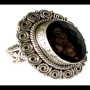 Bijoux Quartz Fumé - Bague indienne - Bijoux indiens