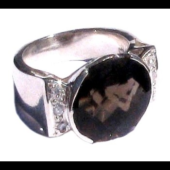 Bijoux Quartz Fumé - Bague indienne - Bijoux indiens