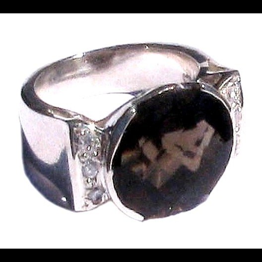 Bijoux Quartz Fumé - Bague indienne - Bijoux indiens