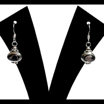 Bijoux Quartz Fumé - Boucles d'Oreilles indiennes - Bijoux Inde