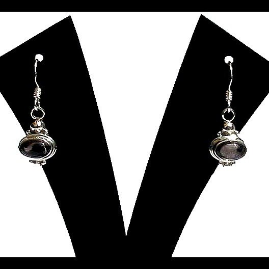 Bijoux Quartz Fumé - Boucles d'Oreilles indiennes - Bijoux Inde