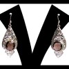 Bijoux Quartz Fumé - Boucles d'Oreilles indiennes - Bijoux Inde