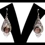 Bijoux Quartz Fumé - Boucles d'Oreilles indiennes - Bijoux Inde