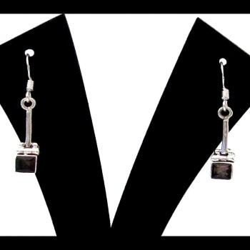 Bijoux Quartz Fumé - Boucles d'Oreilles indiennes - Bijoux Inde