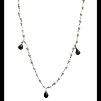 Bijoux indiens - Création Collier Quartz Fumé