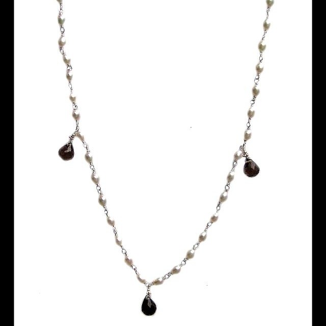 Bijoux indiens - Création Collier Quartz Fumé
