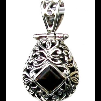 Bijoux Quartz Fumé - Pendentif indien - Bijoux indiens