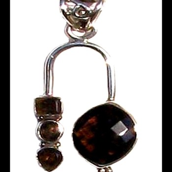 Bijoux indiens - Création Pendentif Quartz Fumé