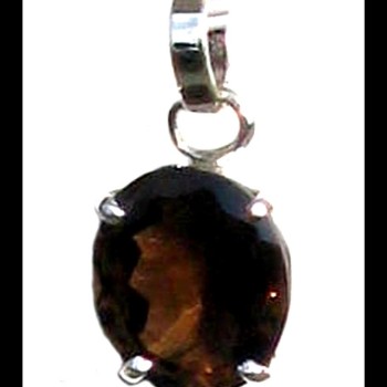 Bijoux Quartz Fumé - Pendentif indien - Bijoux indiens