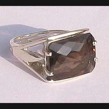 Bijoux Quartz Fumé - Bague indienne - Bijoux indiens