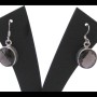 Boucles d'Oreilles indiennes argent et quartz fumé – Pierres ovales