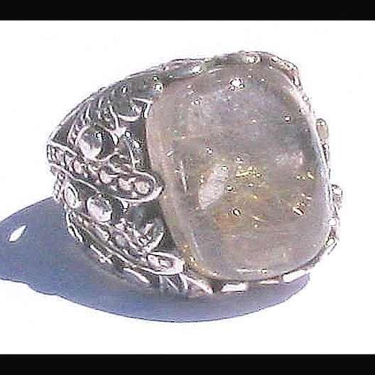 Bague argent Quartz Rutile - Bague indienne - Bijoux indiens