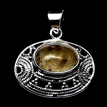 Pendentif argent Quartz Rutile - Pendentif indien - Bijoux Inde